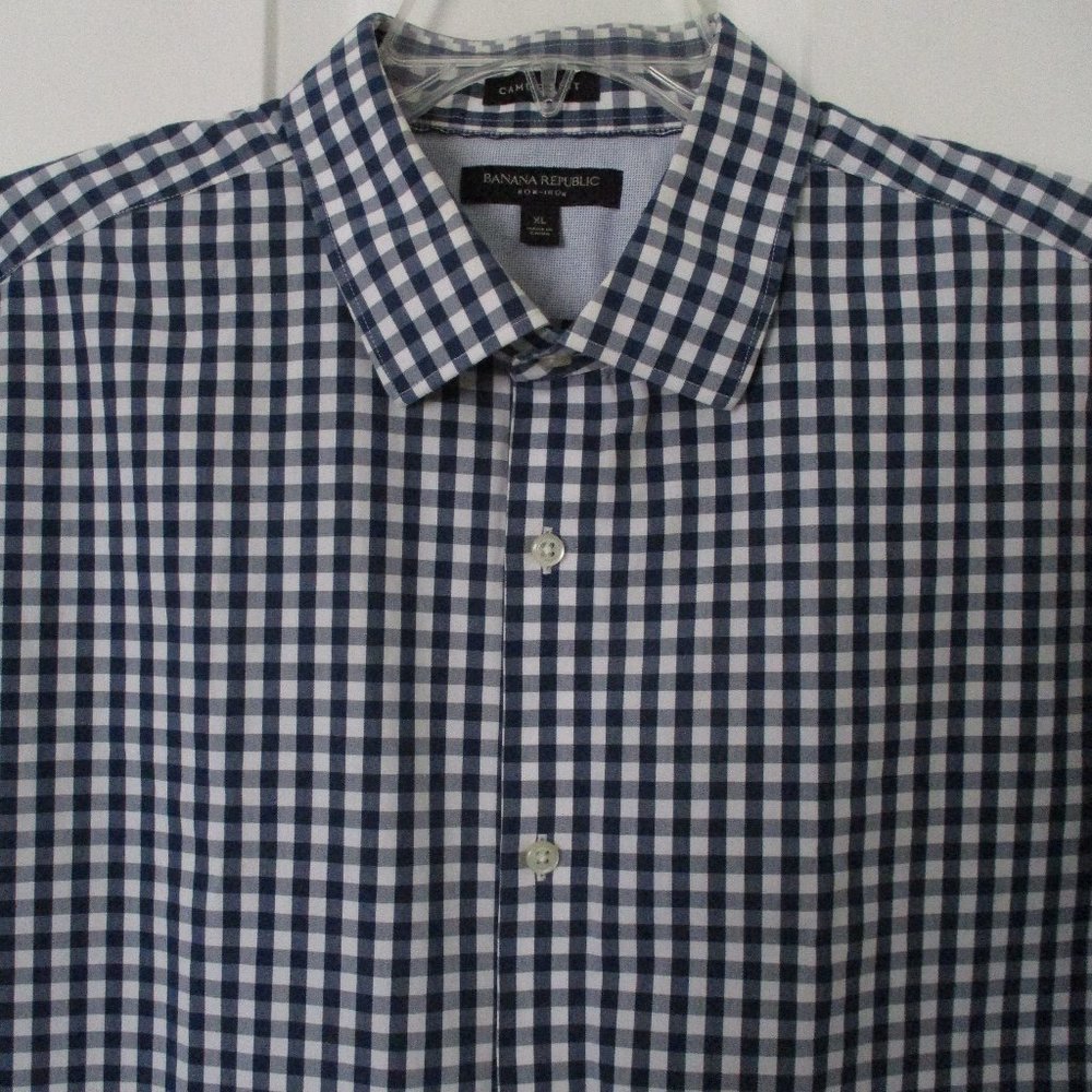 Banana Republic Camden Mens L/S Blue Cotton Dress Shirt - Size 17.5/35 or XL